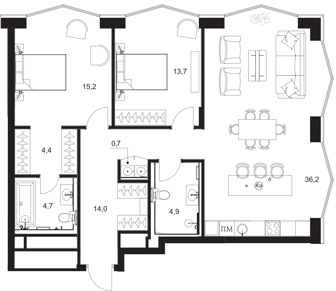 3-комн. A. Residence