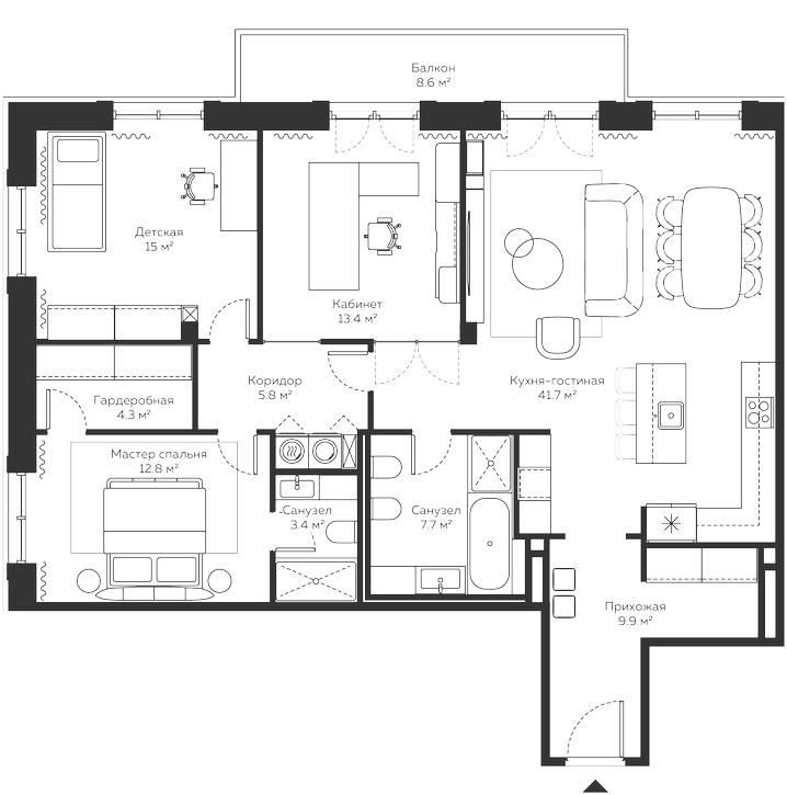 4-комн. River Residences