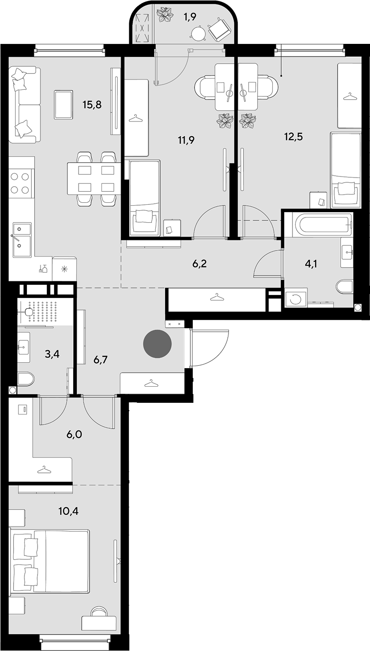 4-комн. Грейд