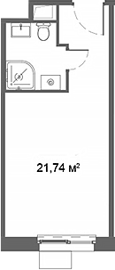 Студия, 21.74 м², 11/21 этаж, ЖК «Ситимикс»