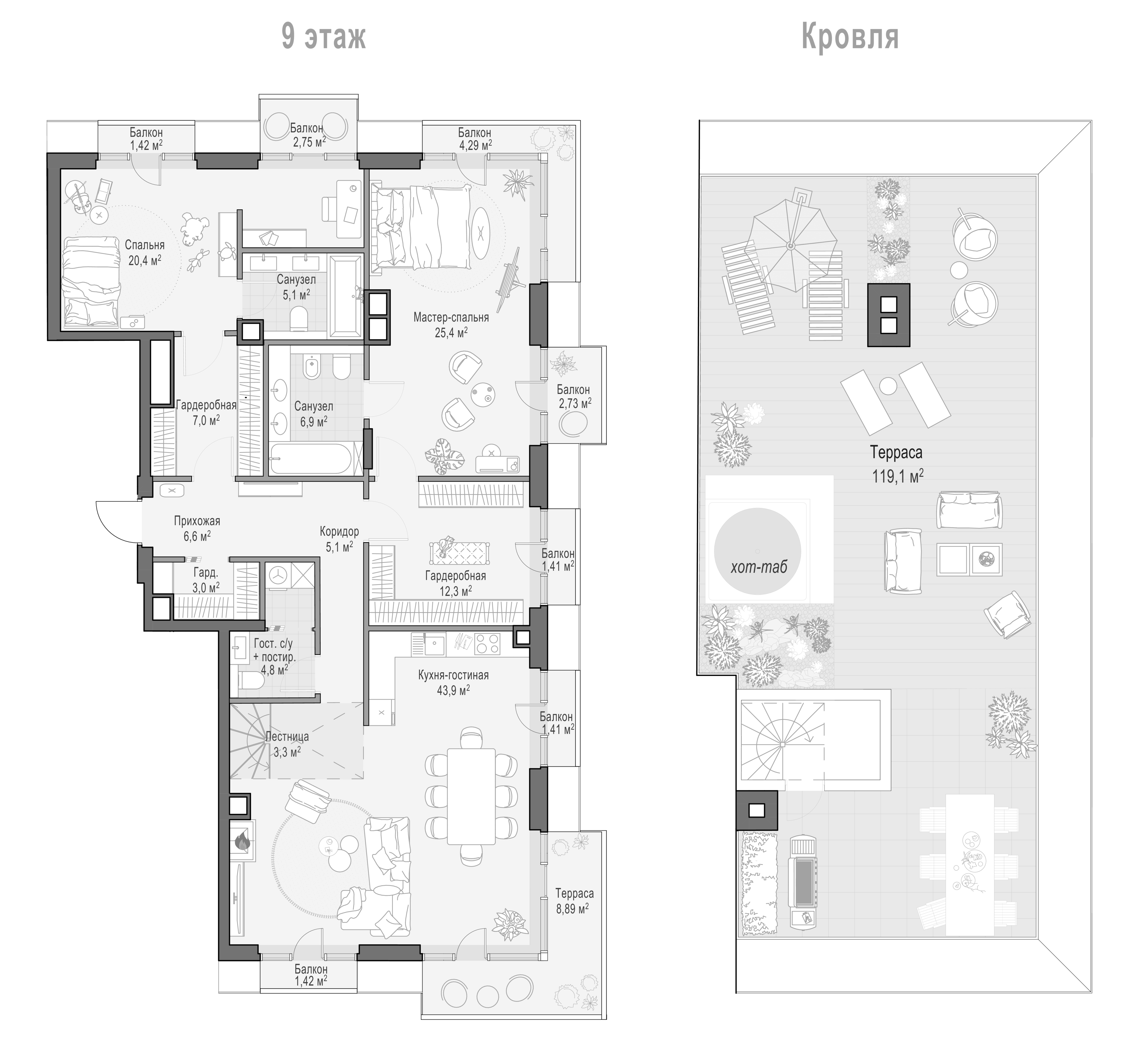 3-комн., 139.89 м², 9/9 этаж, ЖК «Квартал Тишинский бульвар»