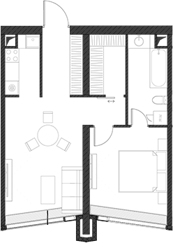 Студия, 54.72 м², 55/85 этаж, ЖК «Дом Дау»