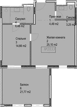 2-комн. квартира, 54.03 м² в ЖК Гостиничный комплекс Николай 1 — фото 2