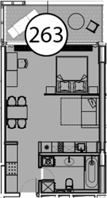Студия, 55 м², 7/9 этаж, ЖК «Гостиничный комплекс Поляна Пик»
