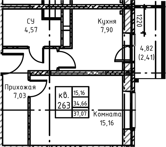 1-комн. Высокий Берег