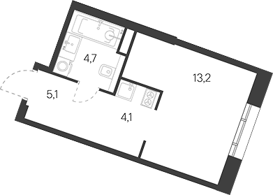 Студия, 27.2 м², 19/30 этаж, ЖК «Родина Переделкино»
