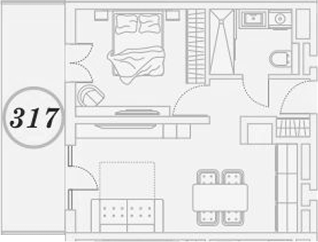 1-комн., 52.8 м², 3/9 этаж, ЖК «ГК Сан Гарден Хотел&СПА»