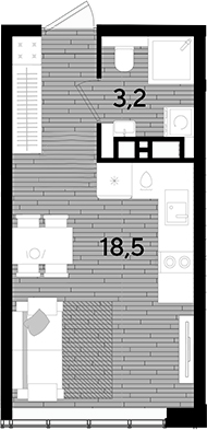 Студия квартира, 21.7 м² в ЖК DОГМА ПАРК — фото 2