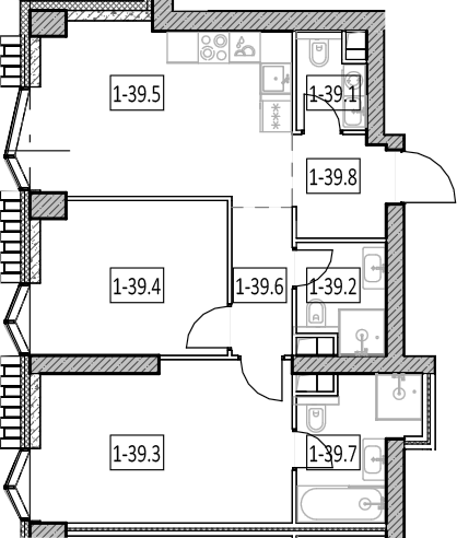 3-комн., 61.8 м², 4/57 этаж, ЖК «Айс Тауэрс»