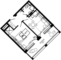 1-комн. квартира, 38.5 м² в ЖК Гостиничный комплекс Мореград — фото 2