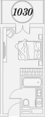 Студия, 27.3 м², 1/7 этаж, ЖК «ГК Сан Гарден Хотел&СПА»