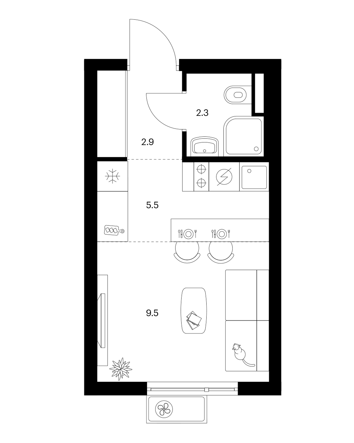 Студия, 20.2 м², 13/25 этаж, ЖК «Белая Дача парк»