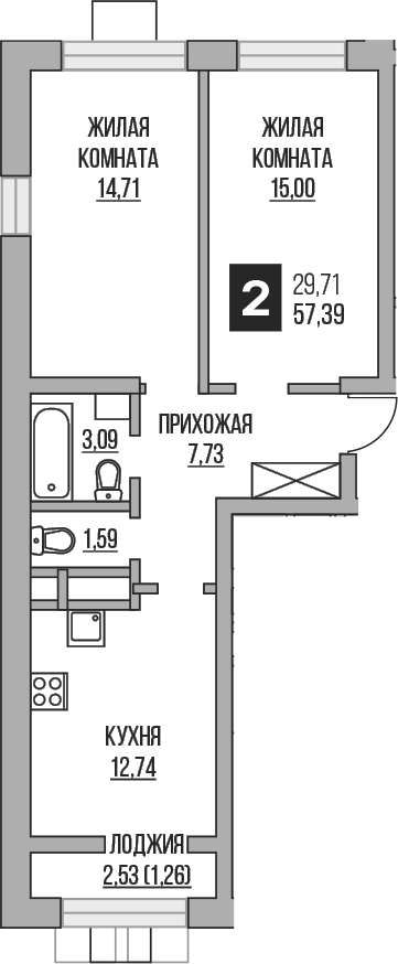 2-комн. Гранель Пехра