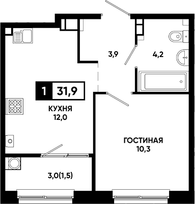 1-комн. Резиденция Софи