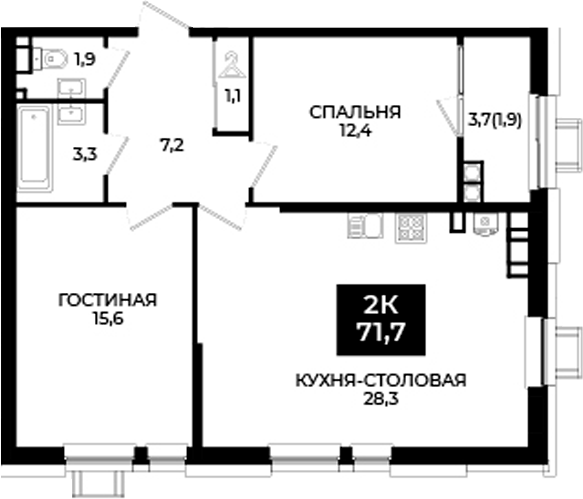 3-комн. Первый. ГК ЮгСтройИнвест