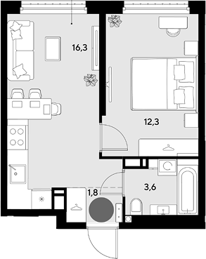 Продается 2-комн. квартира, 34 м²