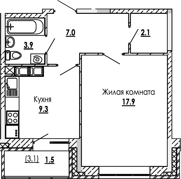 1-комн. Малиново