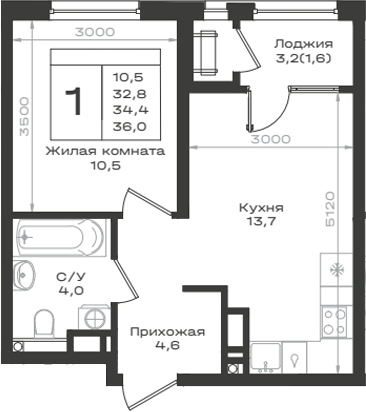 1-комн. Нагория