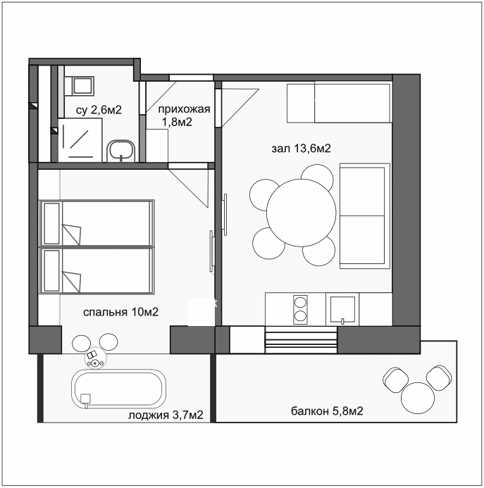 1-комн. Esenin Collection by Grace Group 4*
