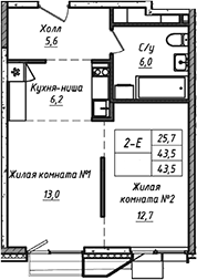 2-комн. УНО.Соколиная гора