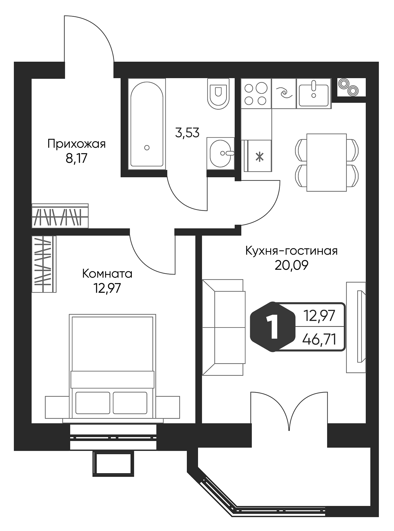 2-комн. Мечта квартал Дружба