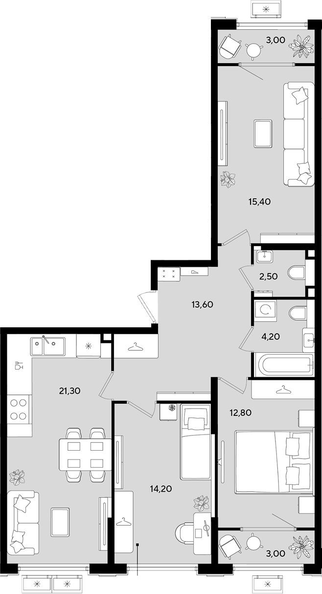 4-комн. квартира, 84 м² в ЖК Порто-Ново — фото 2