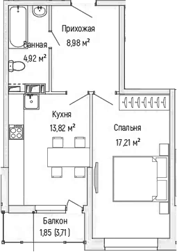 1-комн. Рига Хиллс