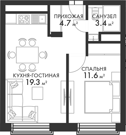 2-комн. Внуково Кантри Клуб