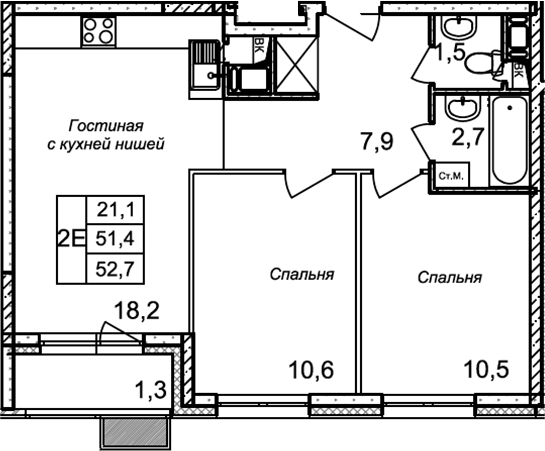 3-комн. Квартал Светлый