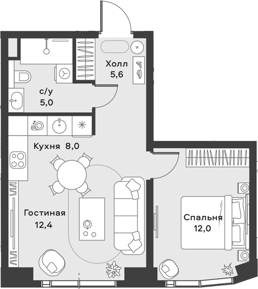 2-комн. АЛИА
