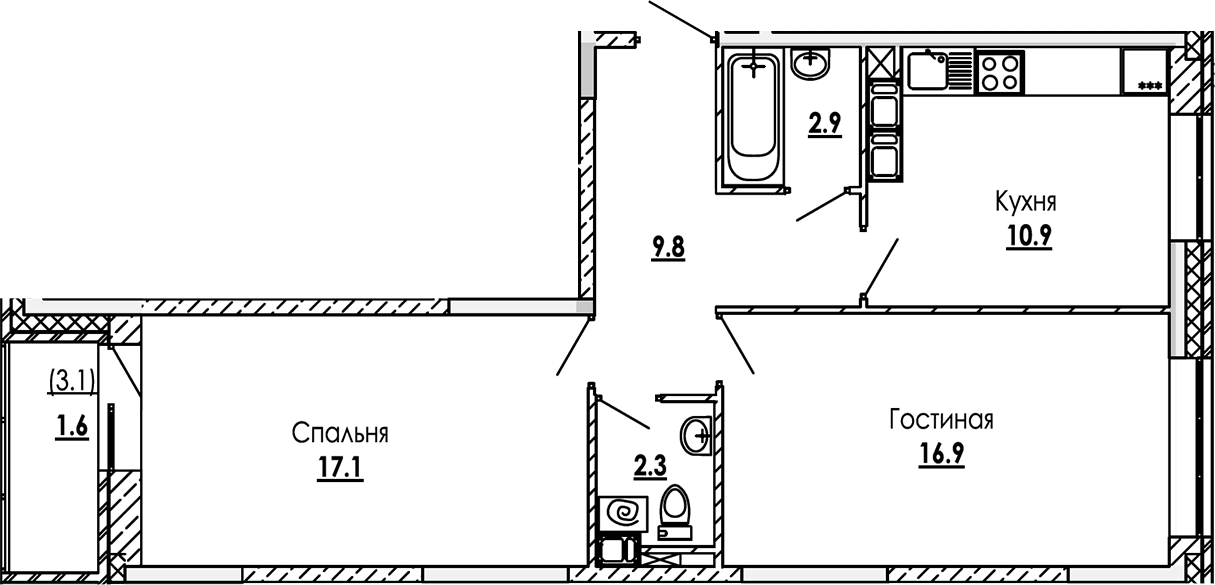 2-комн. Малиново