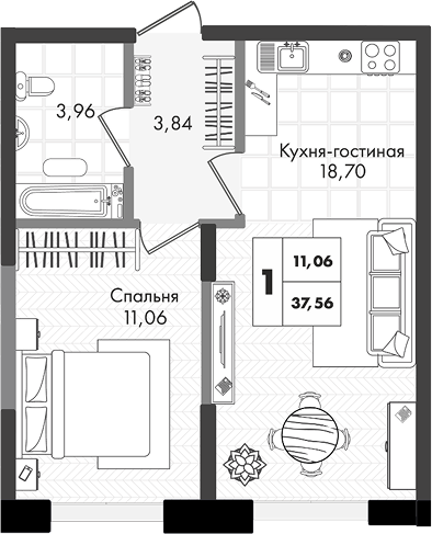 2-комн. Зеленая территория