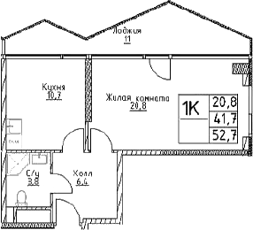 1-комн., 41.7 м², 21/29 этаж, ЖК «Наметкин Тауэр»