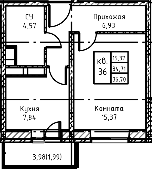 1-комн. Высокий Берег