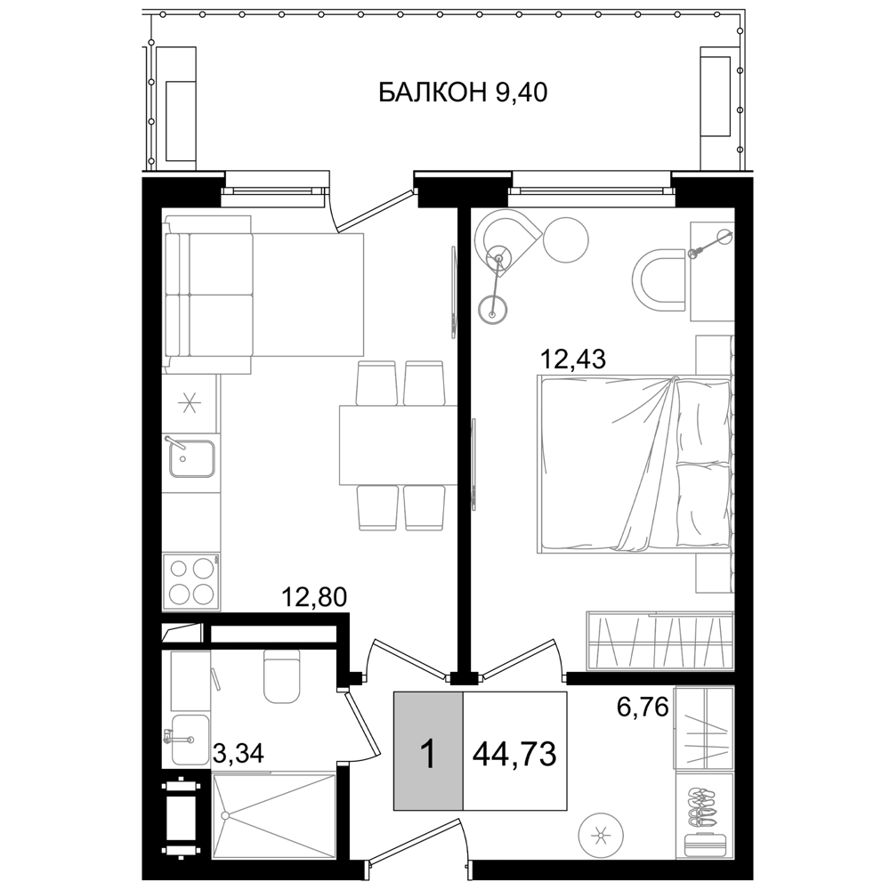 Продается 2-комн. квартира, 35.33 м²