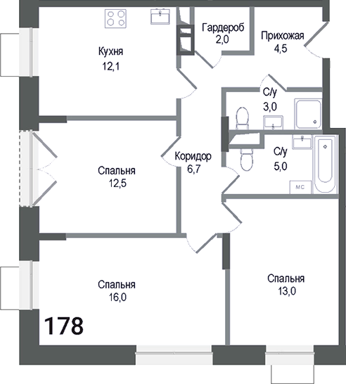 3-комн. Киноквартал