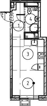Студия, 22.2 м², 17/17 этаж, ЖК «Форевиль»