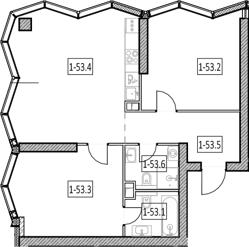 3-комн., 75.8 м², 6/57 этаж, ЖК «Айс Тауэрс»