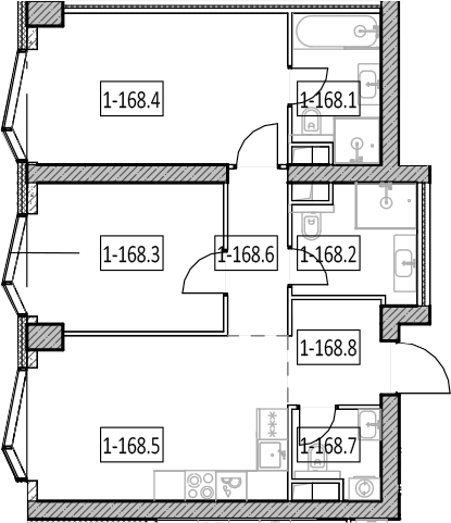 3-комн., 62.5 м², 15/57 этаж, ЖК «Айс Тауэрс»