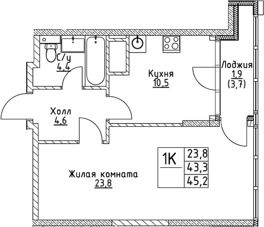 1-комн. ВЭРИ на Миклухо-Маклая