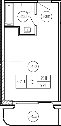 Студия квартира, 29.11 м² в ЖК Лучи — фото 2