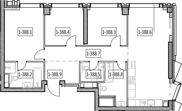 4+ комнаты, 93.5 м², 40/57 этаж, ЖК «Айс Тауэрс»