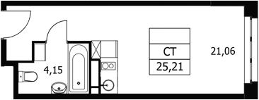 Студия, 25.21 м², 5/21 этаж, ЖК «Волковская 67»