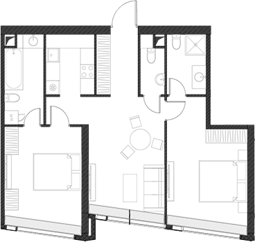 Студия, 77.34 м², 55/85 этаж, ЖК «Дом Дау»