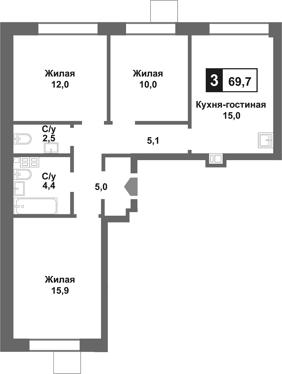4-комн. Лесная Отрада