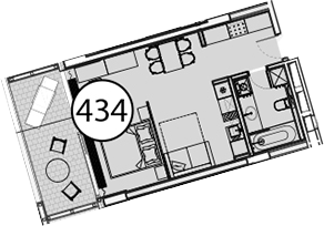 Студия, 54.6 м², 7/9 этаж, ЖК «Гостиничный комплекс Поляна Пик»