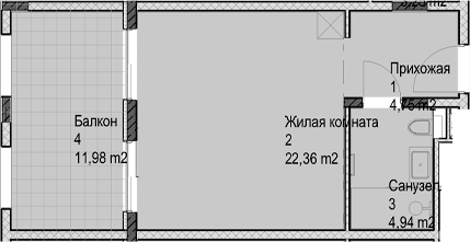Студия квартира, 32 м² в ЖК Гостиничный комплекс Николай 1 — фото 2
