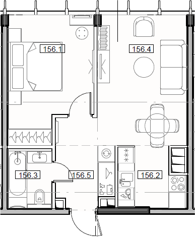 2-комн., 43.92 м², 53/55 этаж, ЖК «Мод»