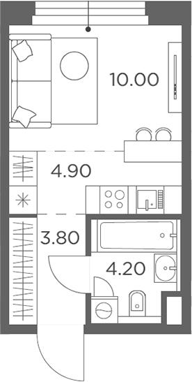 Студия, 22.9 м², 14/20 этаж, ЖК «Белый Град»