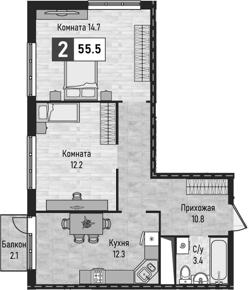 2-комн. Живописный